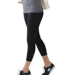Lululemon Pace Rival Crop *22" Running Activewear High Rise Leggings Black 4